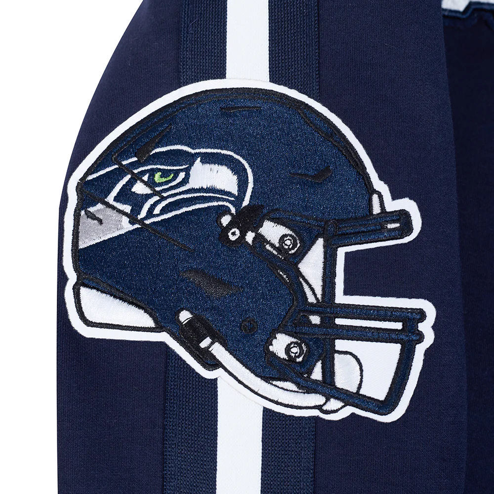 NFL SEATTLE SEAHAWKS PRO GAME DAY MEN'S DBL KNIT JACKET (MIDNIGHT NAVY/WHITE) - Image 6