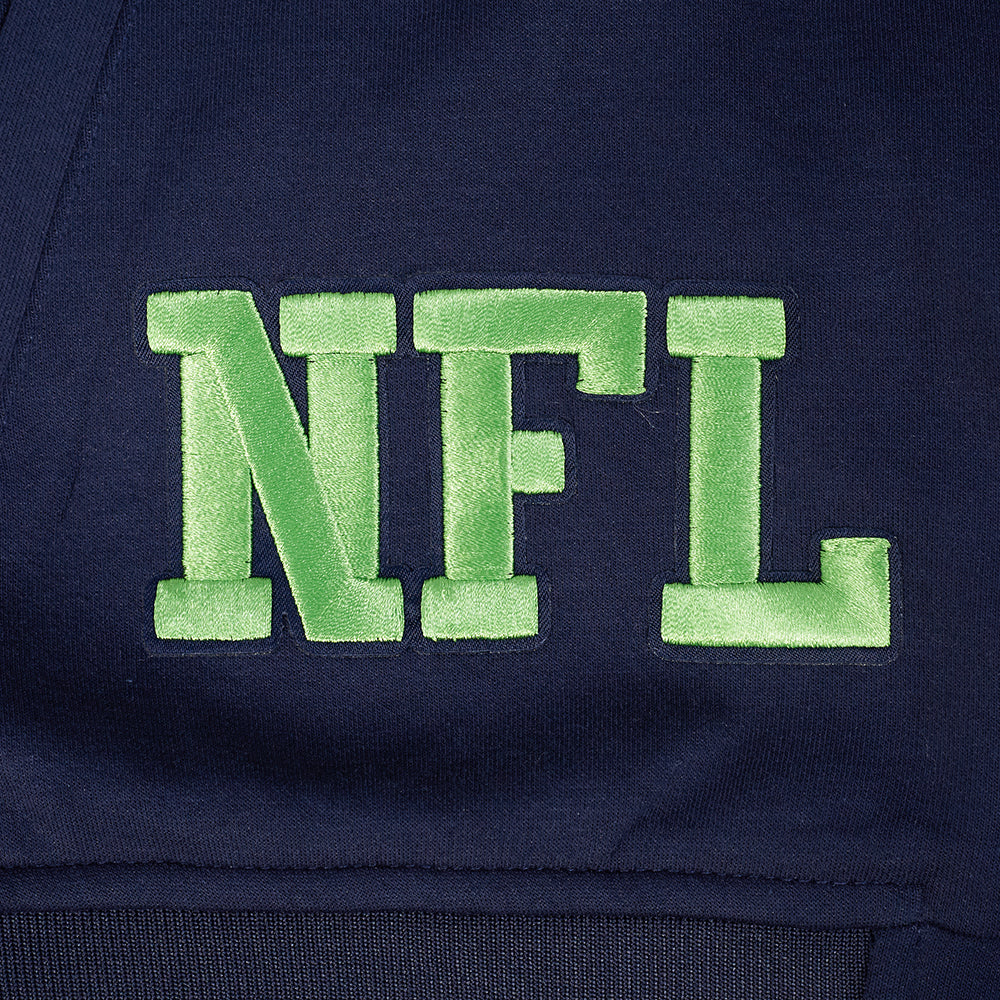 NFL SEATTLE SEAHAWKS PRO GAME DAY MEN'S DBL KNIT JACKET (MIDNIGHT NAVY/WHITE) - Image 7