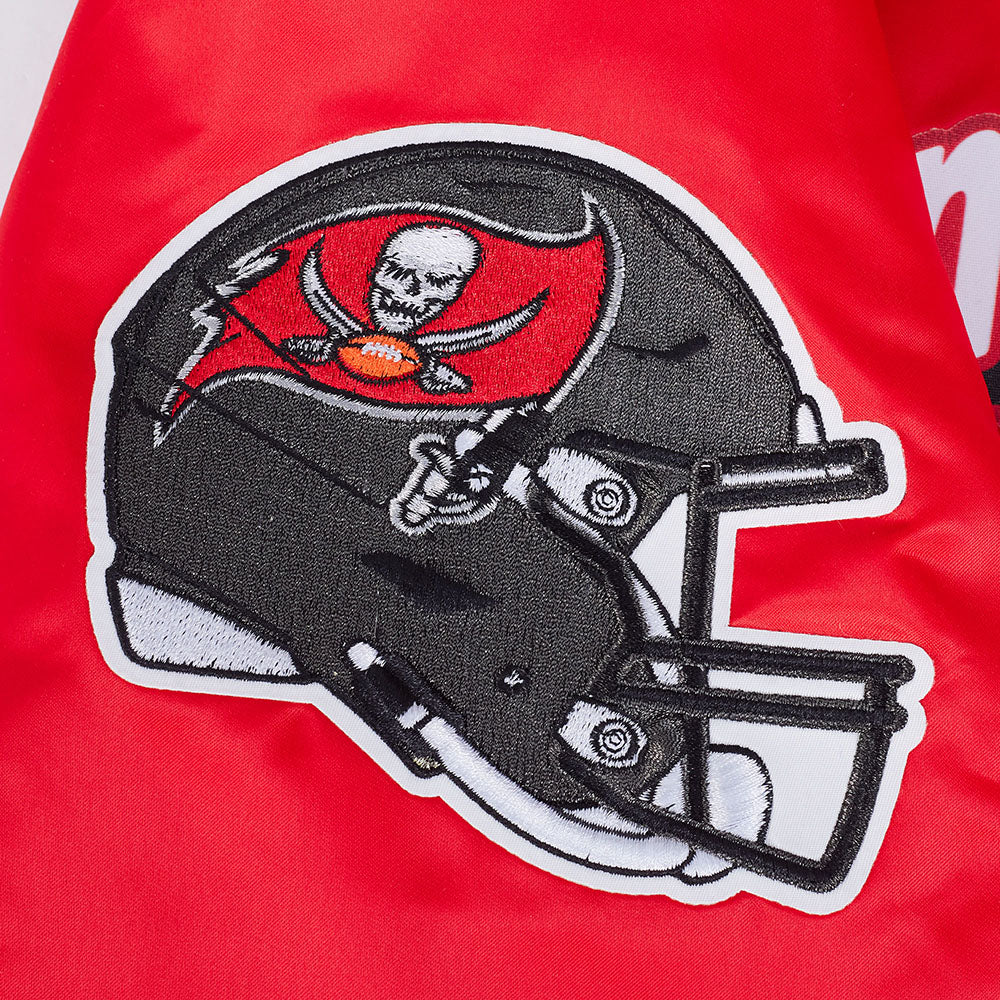 NFL TAMPA BAY BUCCANEERS SCRIPT TAIL MEN'S SATIN JACKET (RED/BLACK) - Image 5
