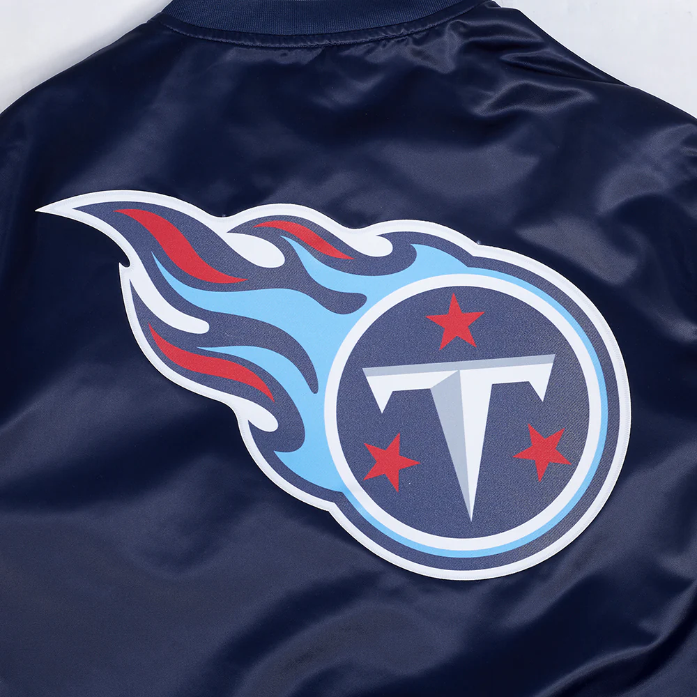 NFL TENNESSEE TITANS SCRIPT TAIL MEN'S SATIN JACKET (MIDNIGHT NAVY) - Image 13