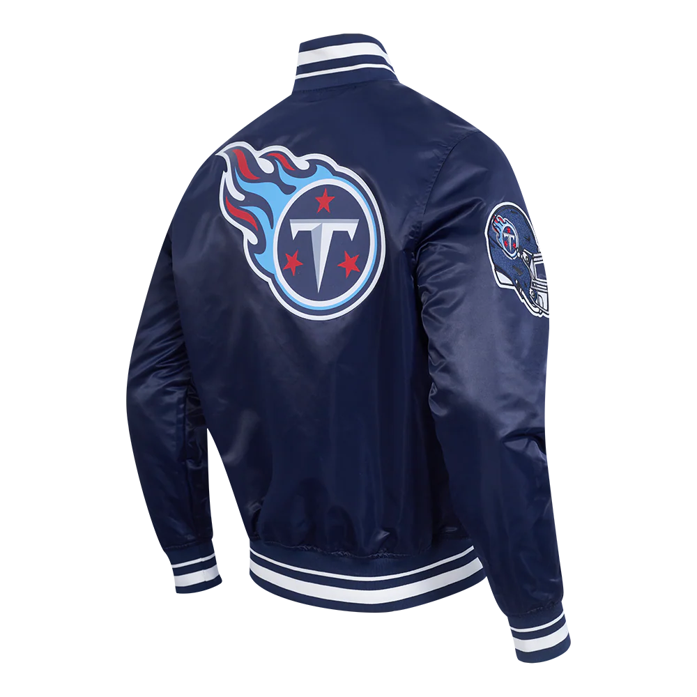 NFL TENNESSEE TITANS SCRIPT TAIL MEN'S SATIN JACKET (MIDNIGHT NAVY) - Image 8