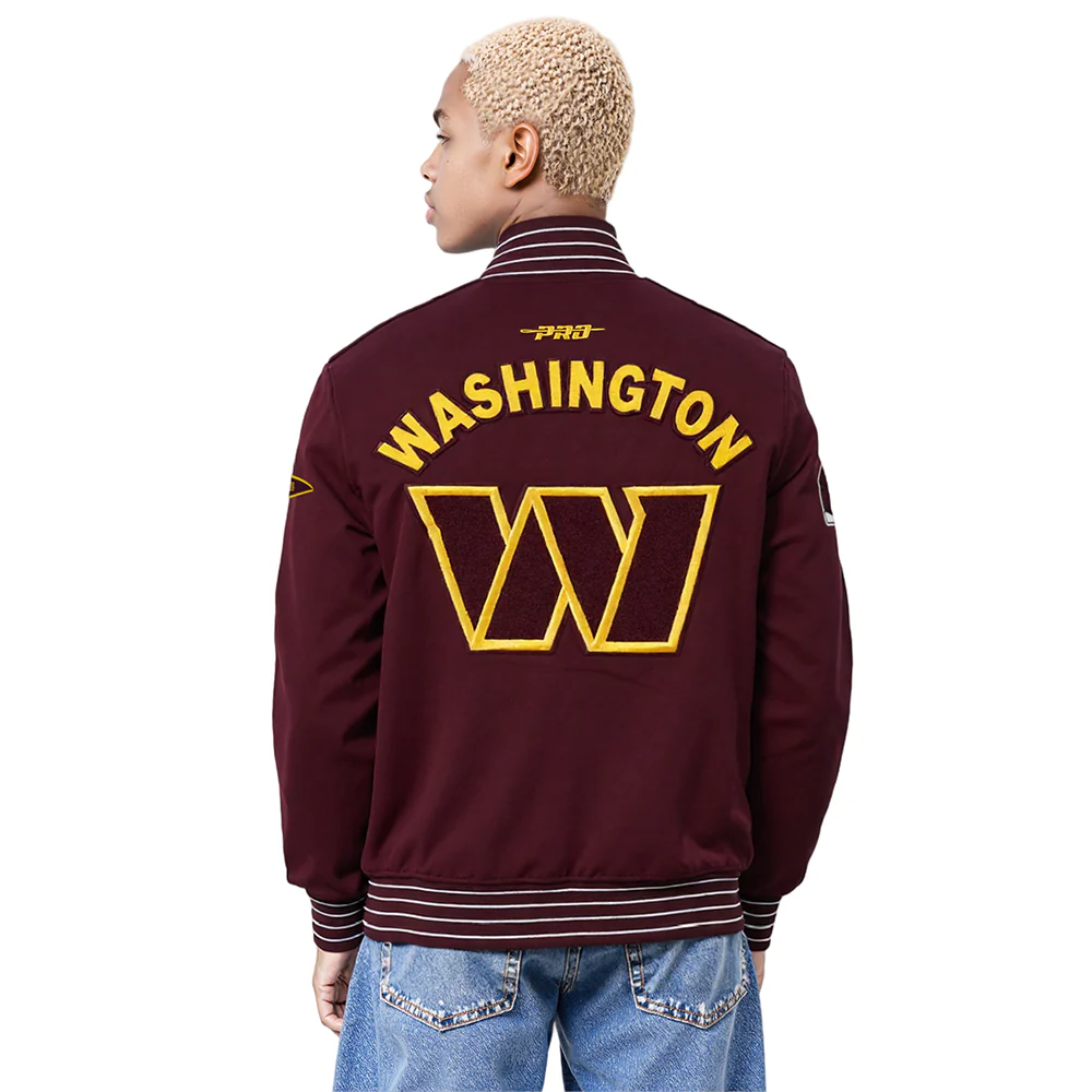 NFL WASHINGTON COMMANDERS PRO GAME DAY MEN'S DBL KNIT JACKET (WINE/EGGSHELL/WINE) - Image 11