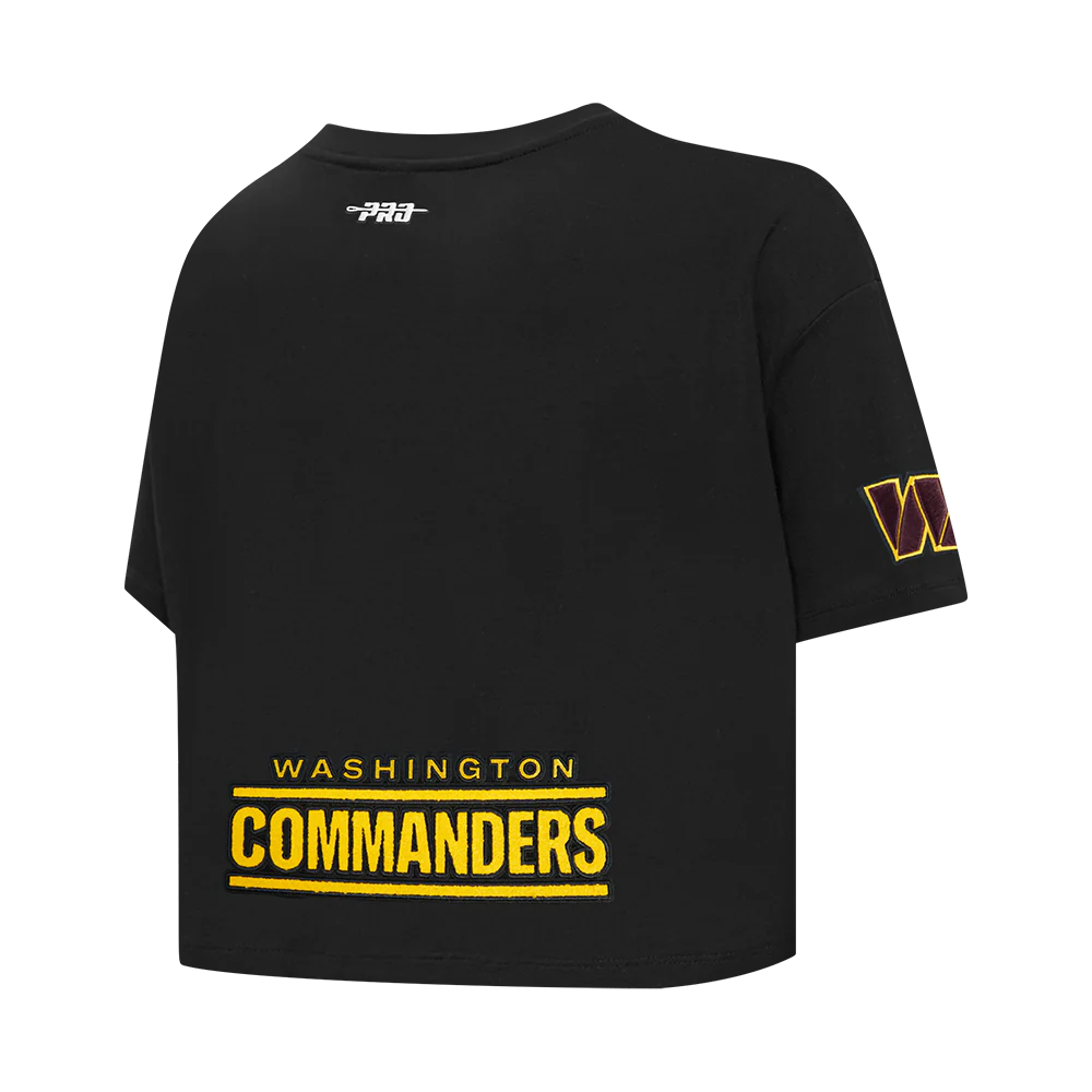NFL WASHINGTON COMMANDERS JAYDEN DANIELS #5 CLASSIC PNN WOMEN'S SJ BOXY TEE (BLACK) - Image 4