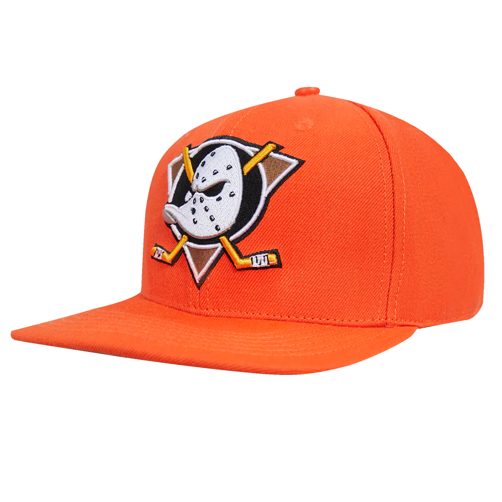 NHL ANAHEIM DUCKS CLASSIC LOGO WOOL UNISEX SNAPBACK HAT (ORANGE/GRAY) - Image 2