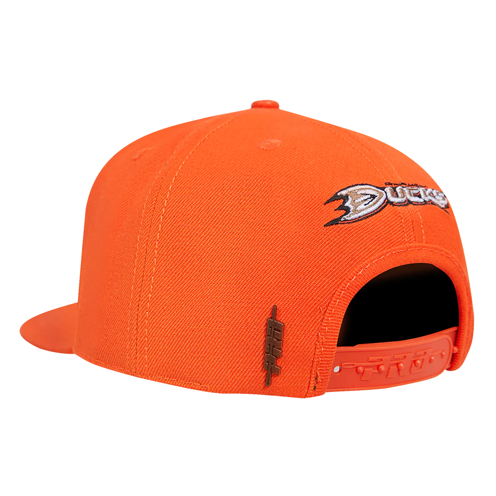 NHL ANAHEIM DUCKS CLASSIC LOGO WOOL UNISEX SNAPBACK HAT (ORANGE/GRAY) - Image 3