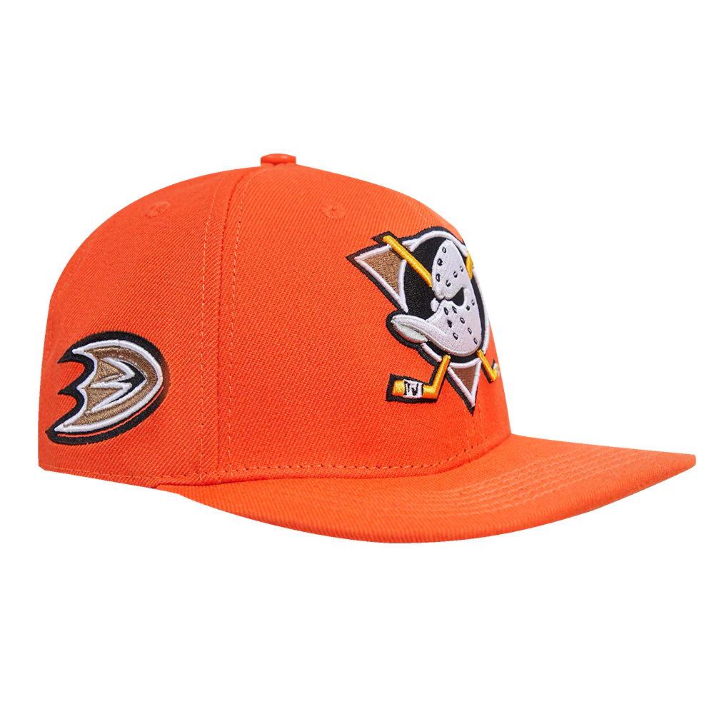 NHL ANAHEIM DUCKS CLASSIC LOGO WOOL UNISEX SNAPBACK HAT (ORANGE/GRAY) - Image 4