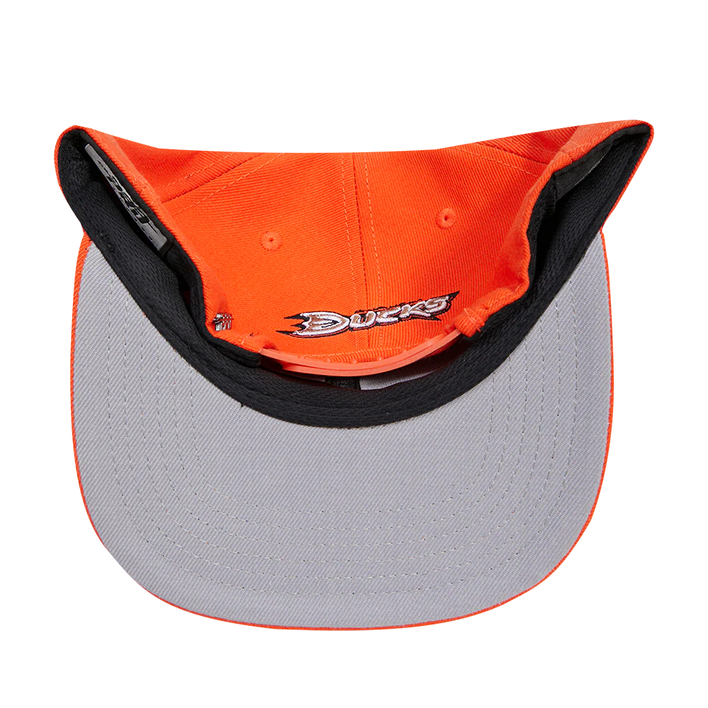 NHL ANAHEIM DUCKS CLASSIC LOGO WOOL UNISEX SNAPBACK HAT (ORANGE/GRAY) - Image 7