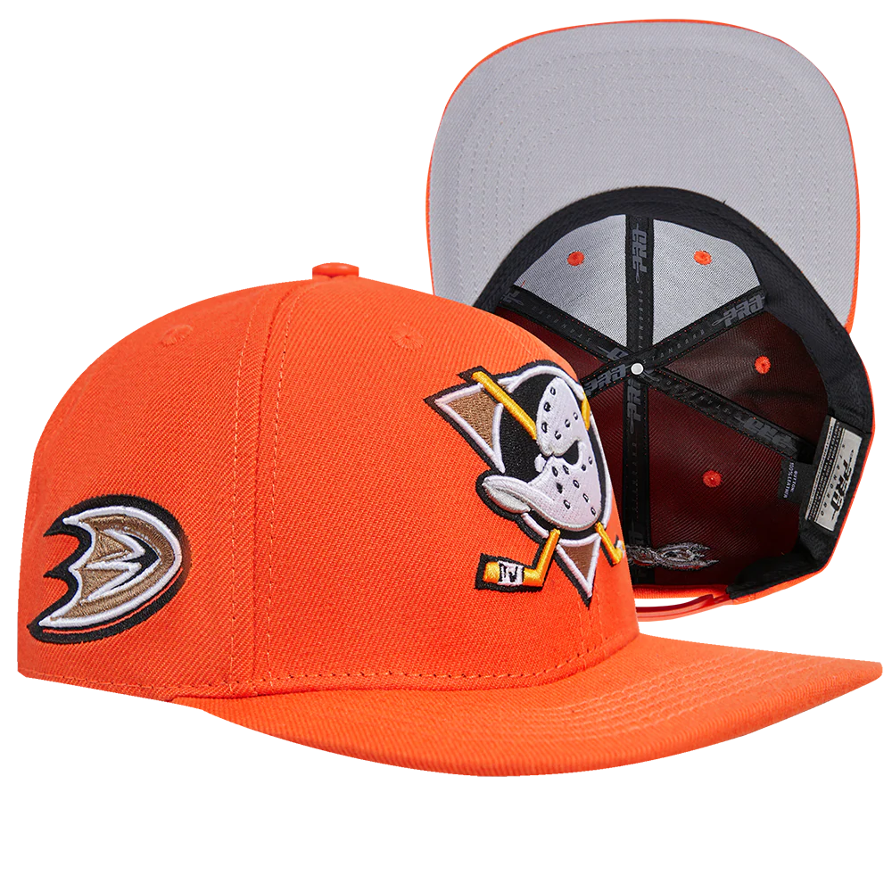 NHL ANAHEIM DUCKS CLASSIC LOGO WOOL UNISEX SNAPBACK HAT (ORANGE/GRAY) - Image 8