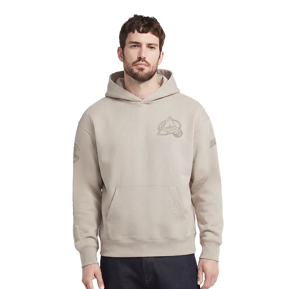 NHL COLORADO AVALANCHE NEUTRAL MEN'S DROP SHOULDER PULLOVER HOODIE (TAUPE)