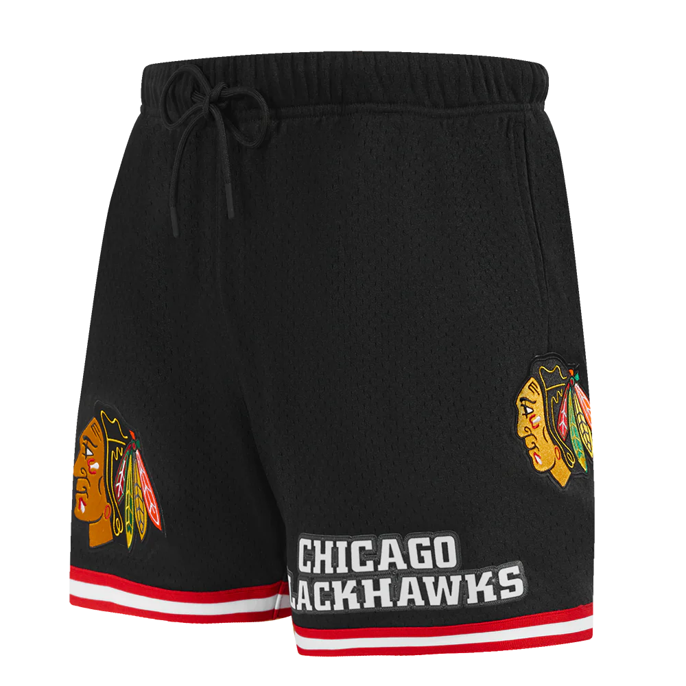 NHL CHICAGO BLACKHAWKS CLASSIC MEN'S MESH SHORT (BLACK/RED)