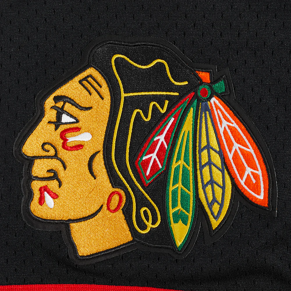 NHL CHICAGO BLACKHAWKS CLASSIC MEN'S MESH SHORT (BLACK/RED) - Image 6