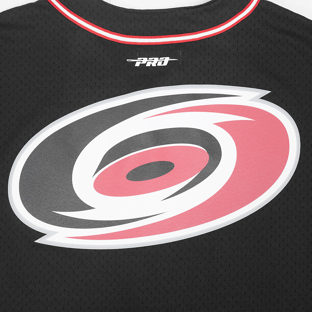 NHL CAROLINA HURRICANES CLASSIC MESH MEN'S BUTTON DOWN SHIRT (BLACK/RED) - Image 5