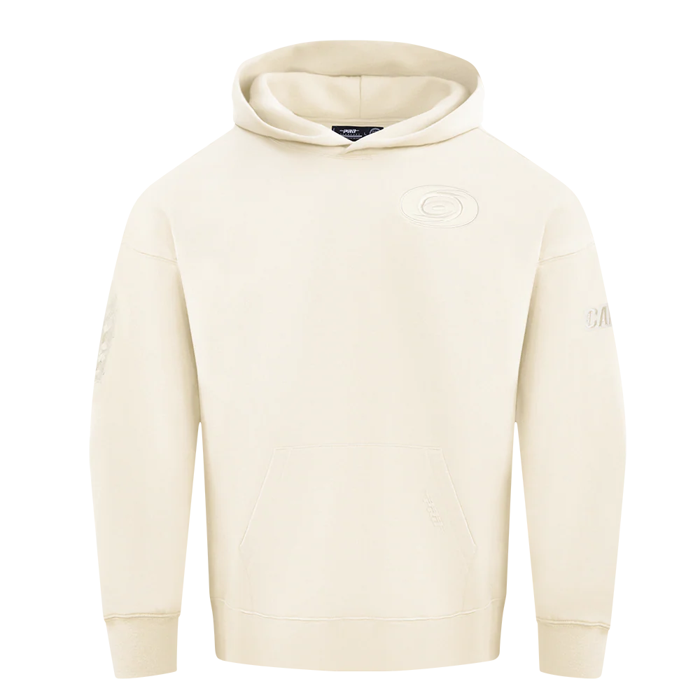 NHL CAROLINA HURRICANES NEUTRAL MEN'S DROP SHOULDER PULLOVER HOODIE (EGGSHELL)