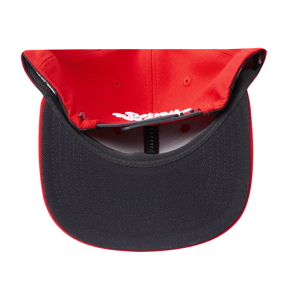 NHL DETROIT RED WINGS OLD ENGLISH UNISEX 6 PANEL SNAPBACK HAT (RED) - Image 7