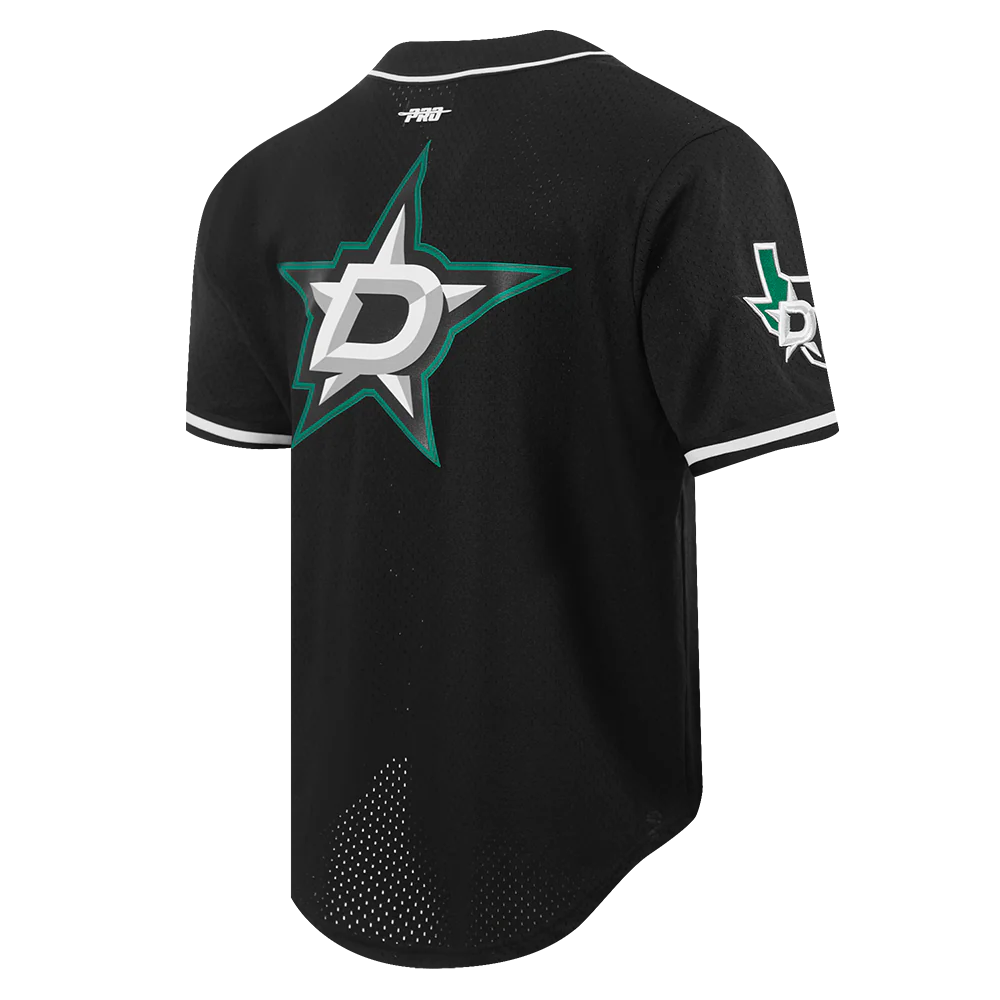 NHL DALLAS STARS CLASSIC MEN'S MESH BUTTON DOWN SHIRT (BLACK) - Image 6