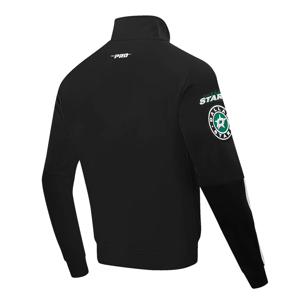 NHL DALLAS STARS CLASSIC CHENILLE MEN'S DOUBLE KNIT TRACK JACKET (BLACK) - Image 4