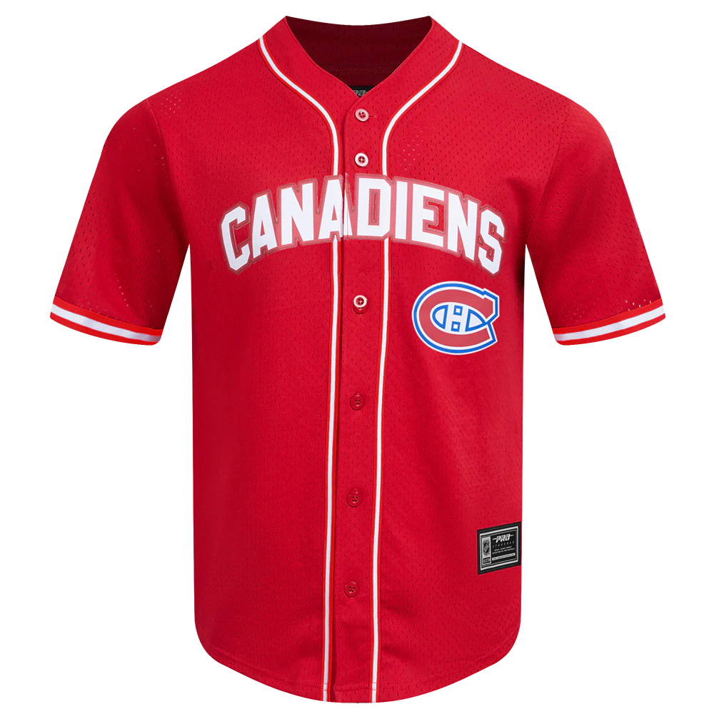 NHL MONTRÉAL CANADIENS CLASSIC MESH MEN'S BUTTON DOWN SHIRT (RED)