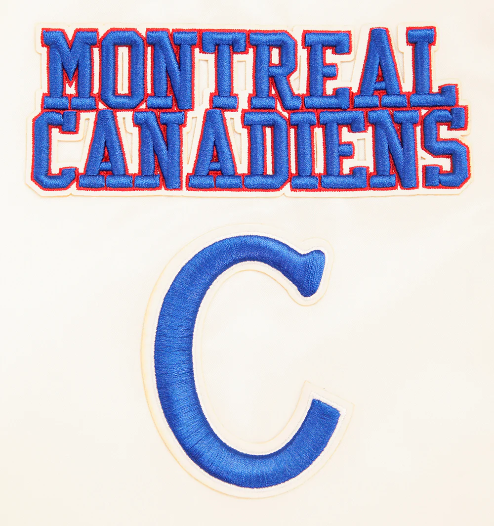 NHL MONTRÉAL CANADIENS RETRO CLASSIC MEN'S RIB SATIN JACKET (EGGSHELL/ RED) - Image 8