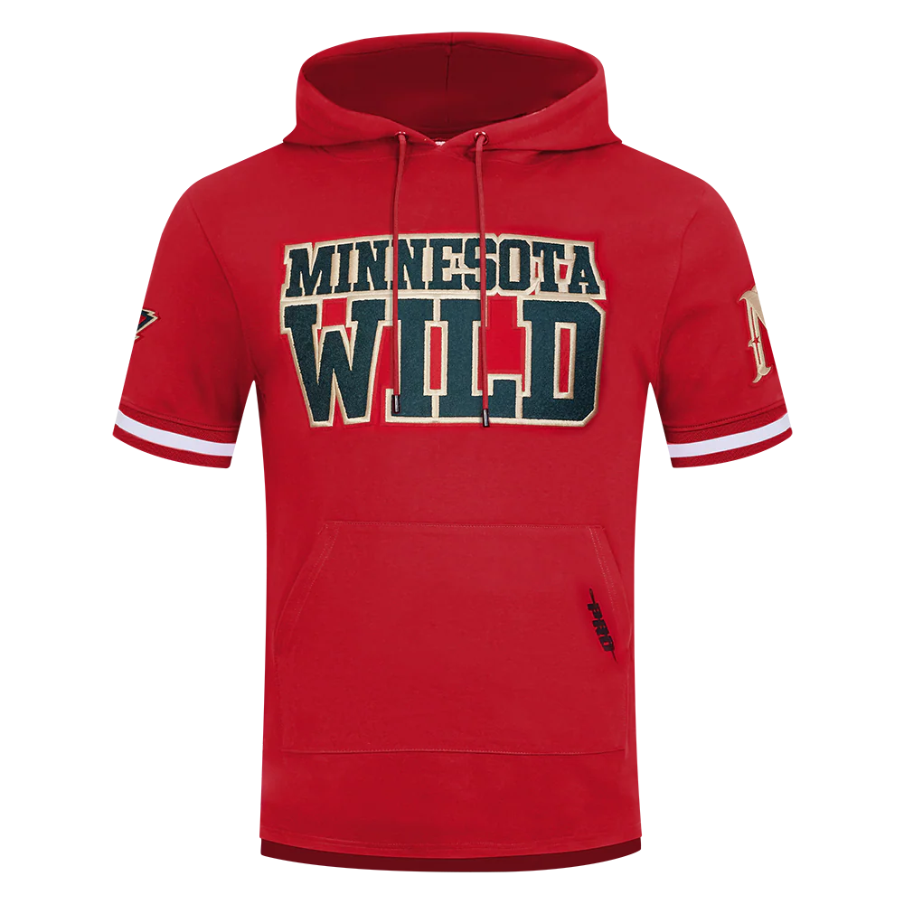 NHL MINNESOTA WILD CLASSIC MEN'S CHENILLE DK SS PO HOODIE (RED)