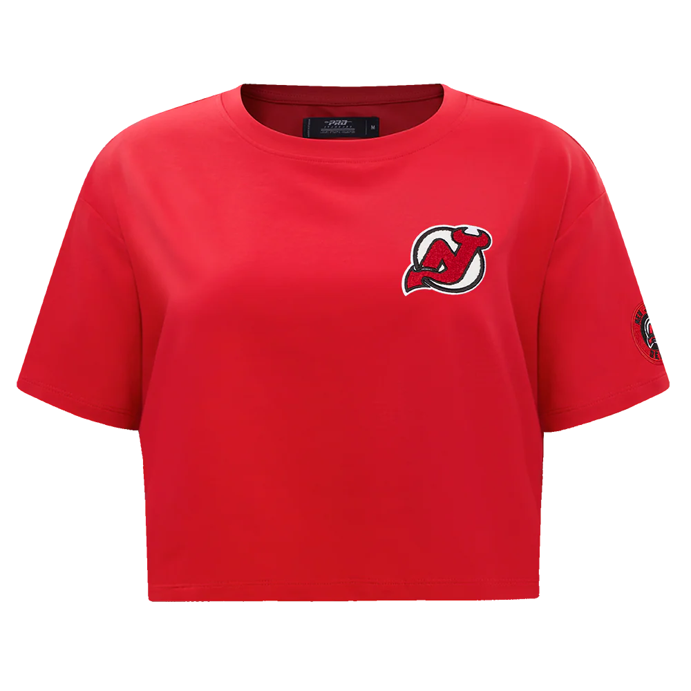 NHL NEW JERSEY DEVILS CLASSIC WOMEN'S BOXY TEE (RED) - Image 3