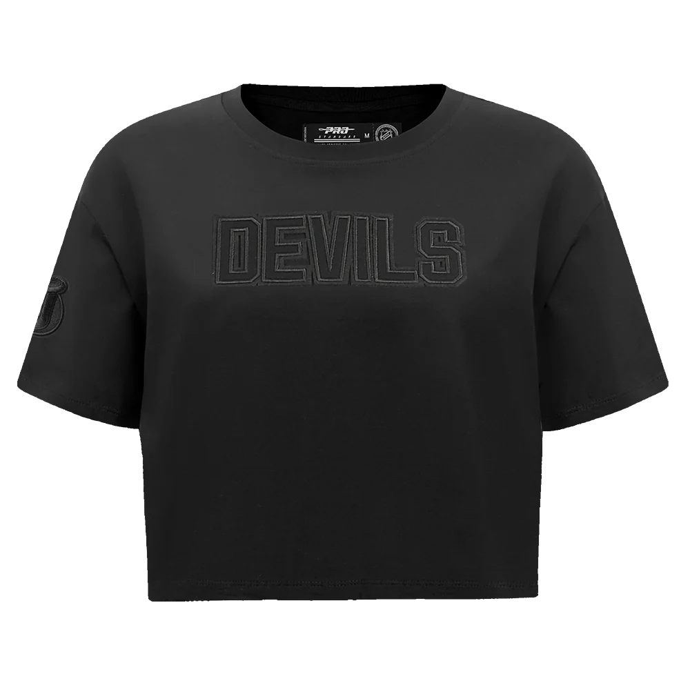 NHL NEW JERSEY DEVILS NEUTRAL WOMEN'S BOXY TEE (BLACK)