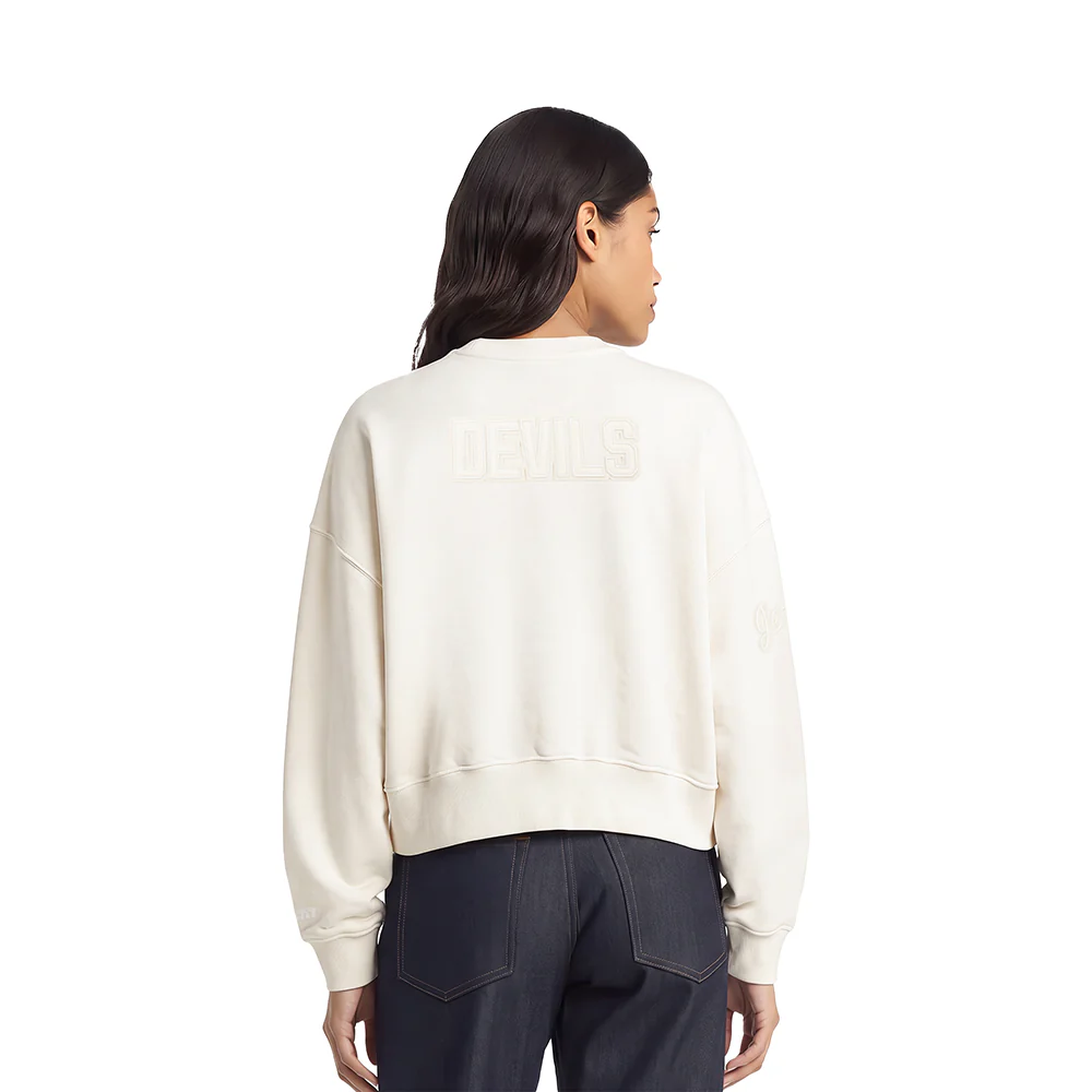 NHL NEW JERSEY DEVILS NEUTRAL WOMEN'S CREWNECK (EGGSHELL) - Image 2