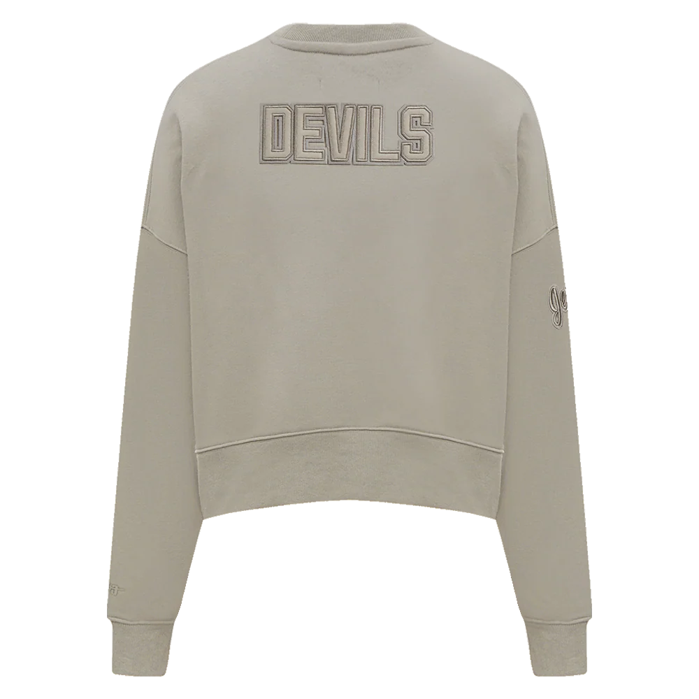 NHL NEW JERSEY DEVILS NEUTRAL WOMEN'S CREWNECK (TAUPE) - Image 3