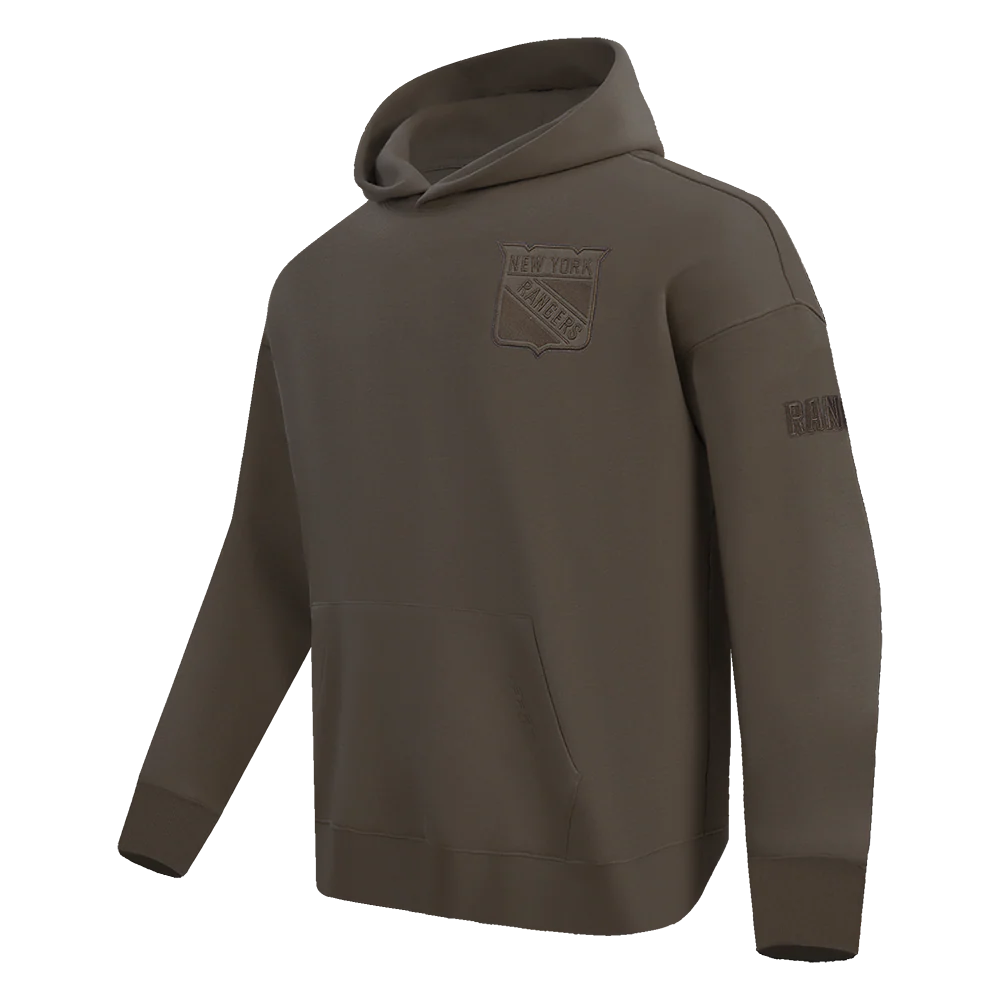 NHL NEW YORK RANGERS NEUTRAL MEN'S DROP SHOULDER PULLOVER HOODIE (DARK TAUPE) - Image 4