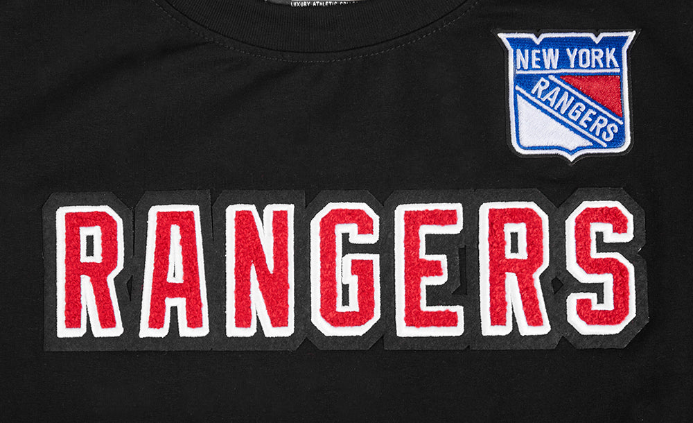 NHL NEW YORK RANGERS CLASSIC SHORT SLEEVE WOMEN'S SINGLE JERSEY SLIM FIT TEE (BLACK) - Image 4