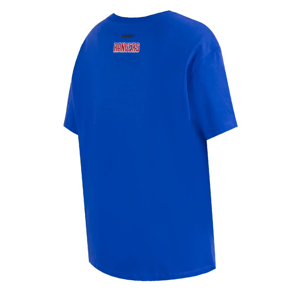 NHL NEW YORK RANGERS SCRIPT TAIL WOMEN'S BOYFRIEND TEE (ROYAL BLUE) - Image 4
