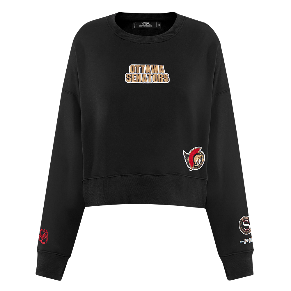 NHL OTTAWA SENATORS WINGSPAN WOMEN'S FLC CREWNECK (BLACK) - Image 3
