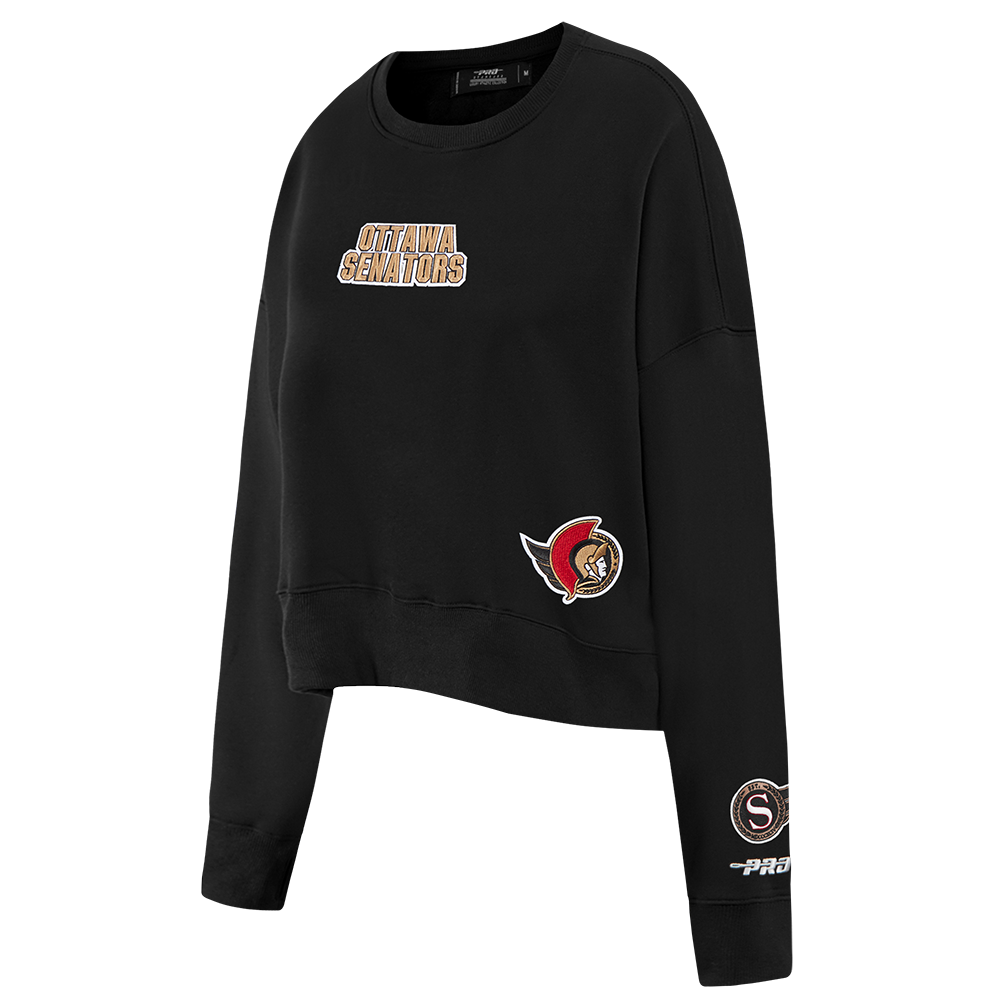 NHL OTTAWA SENATORS WINGSPAN WOMEN'S FLC CREWNECK (BLACK) - Image 4