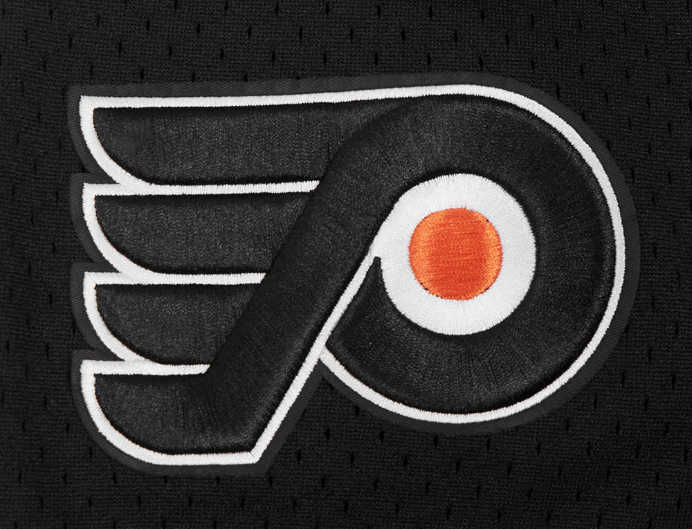 NHL PHILADELPHIA FLYERS CLASSIC MEN'S MESH BUTTON DOWN SHIRT (BLACK) - Image 8