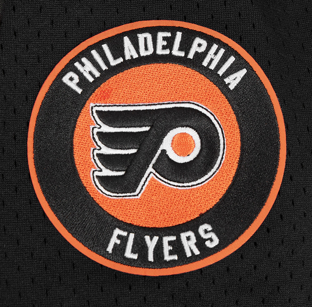 NHL PHILADELPHIA FLYERS CLASSIC MEN'S MESH BUTTON DOWN SHIRT (BLACK) - Image 9
