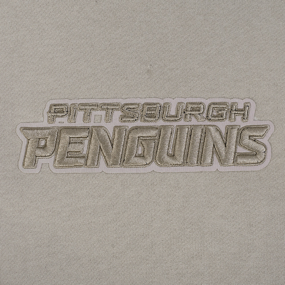 NHL PITTSBURGH PENGUINS WINGSPAN MEN'S DROP SHOULDER FLEECE PULLOVER HOODIE (TAUPE) - Image 10