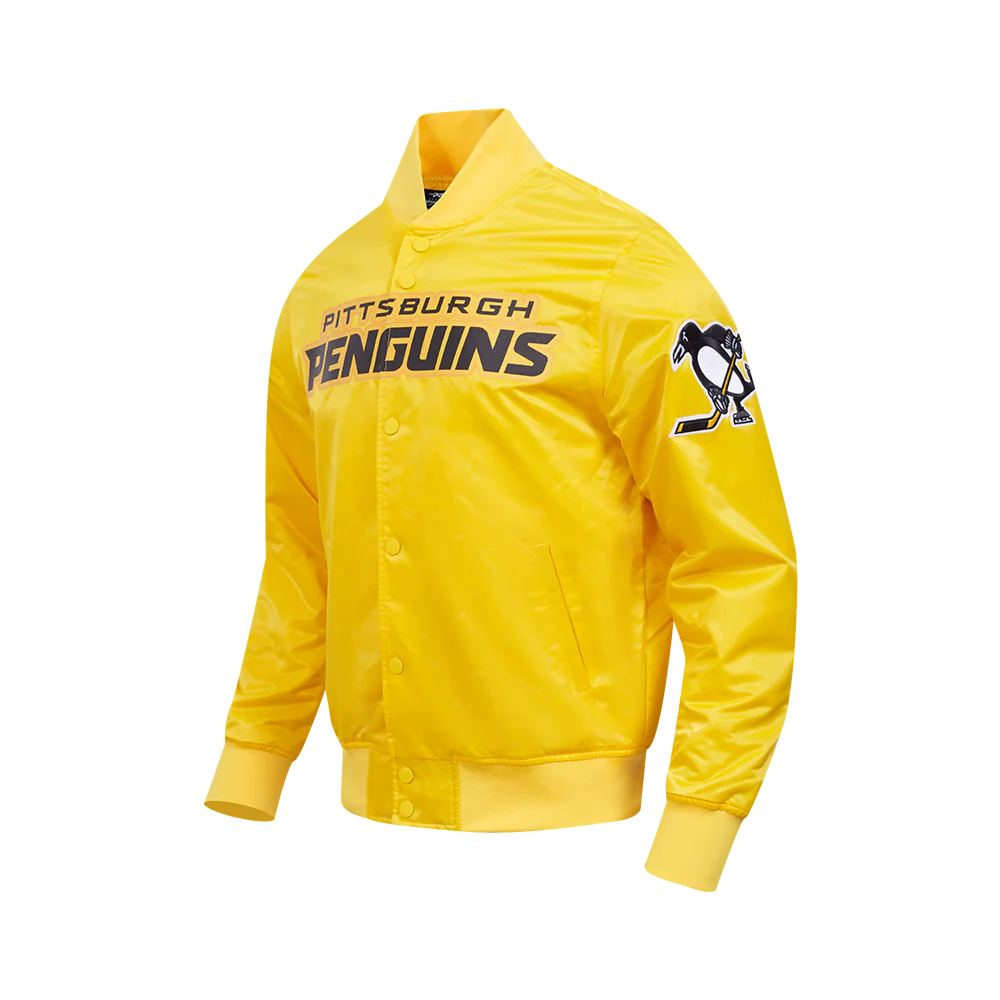 NHL PITTSBURGH PENGUINS CLASSIC SATIN JACKET (YELLOW) - Image 2
