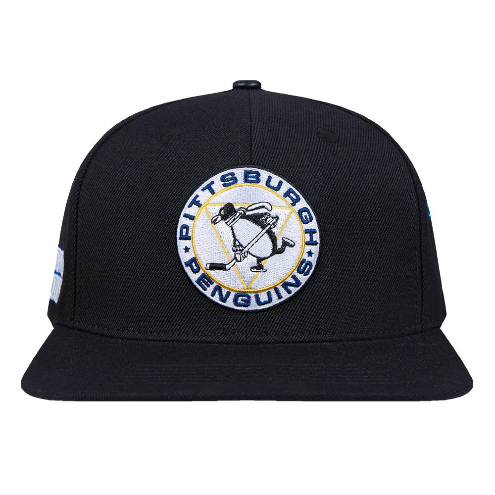 NHL PITTSBURGH PENGUINS RETRO CLASSIC UNISEX PRIMARY LOGO WOOL SNAPBACK (BLACK)