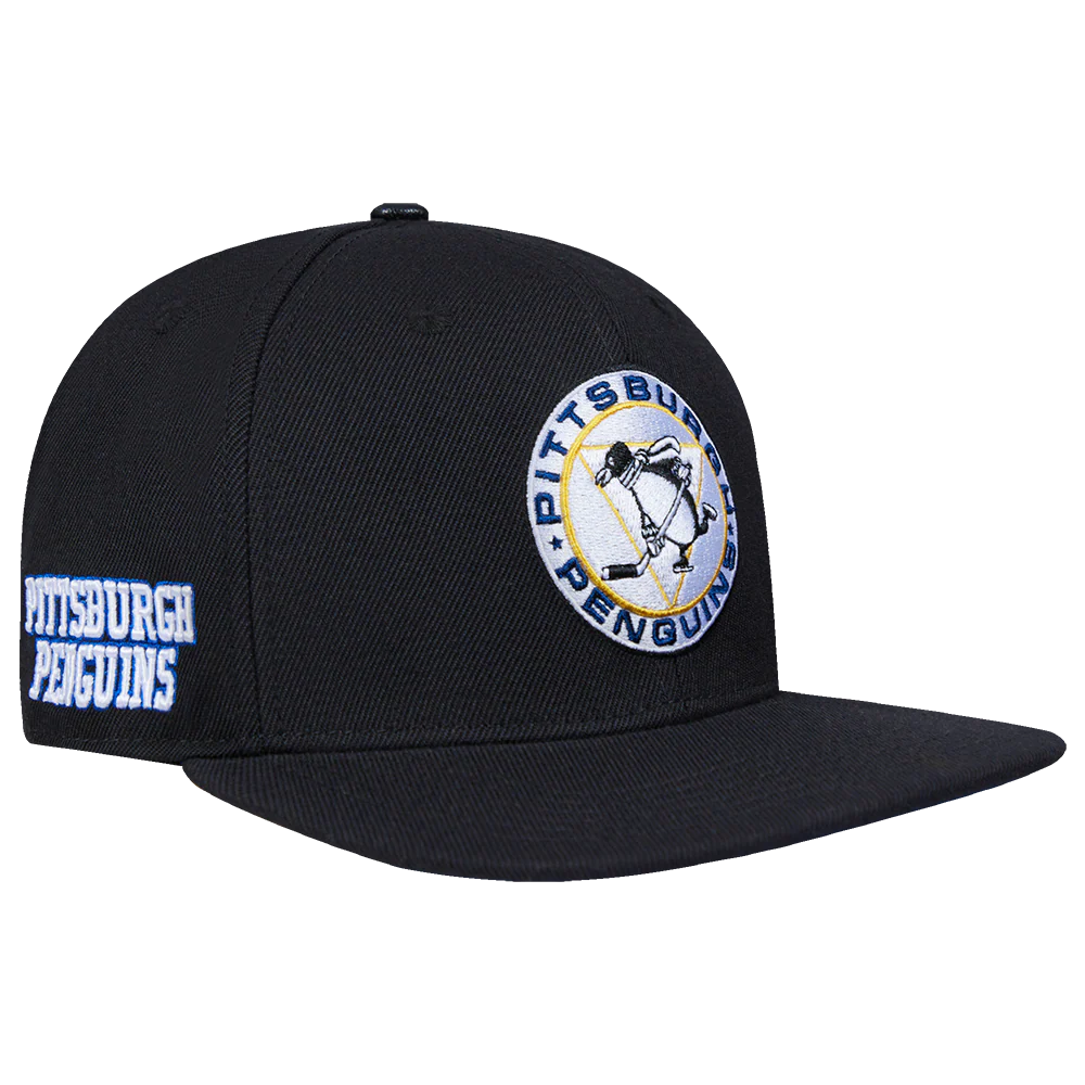 NHL PITTSBURGH PENGUINS RETRO CLASSIC UNISEX PRIMARY LOGO WOOL SNAPBACK (BLACK) - Image 2