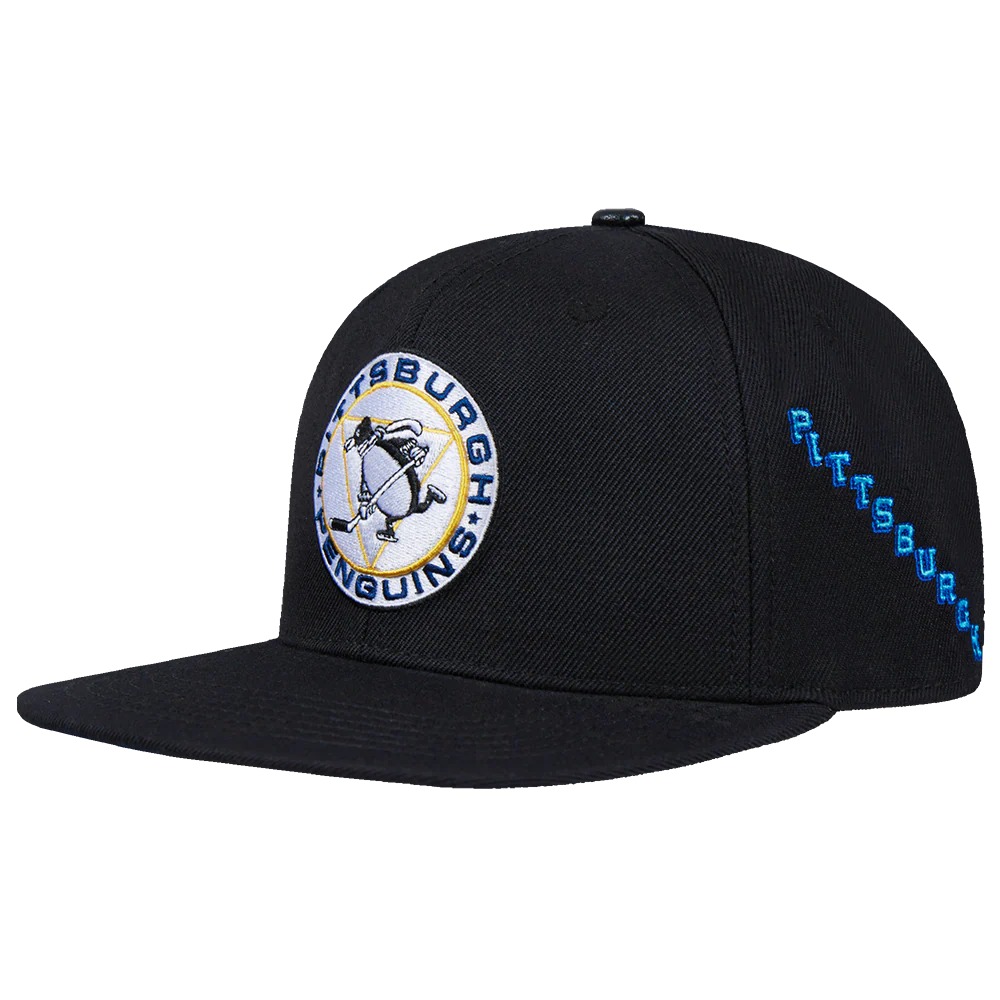 NHL PITTSBURGH PENGUINS RETRO CLASSIC UNISEX PRIMARY LOGO WOOL SNAPBACK (BLACK) - Image 3
