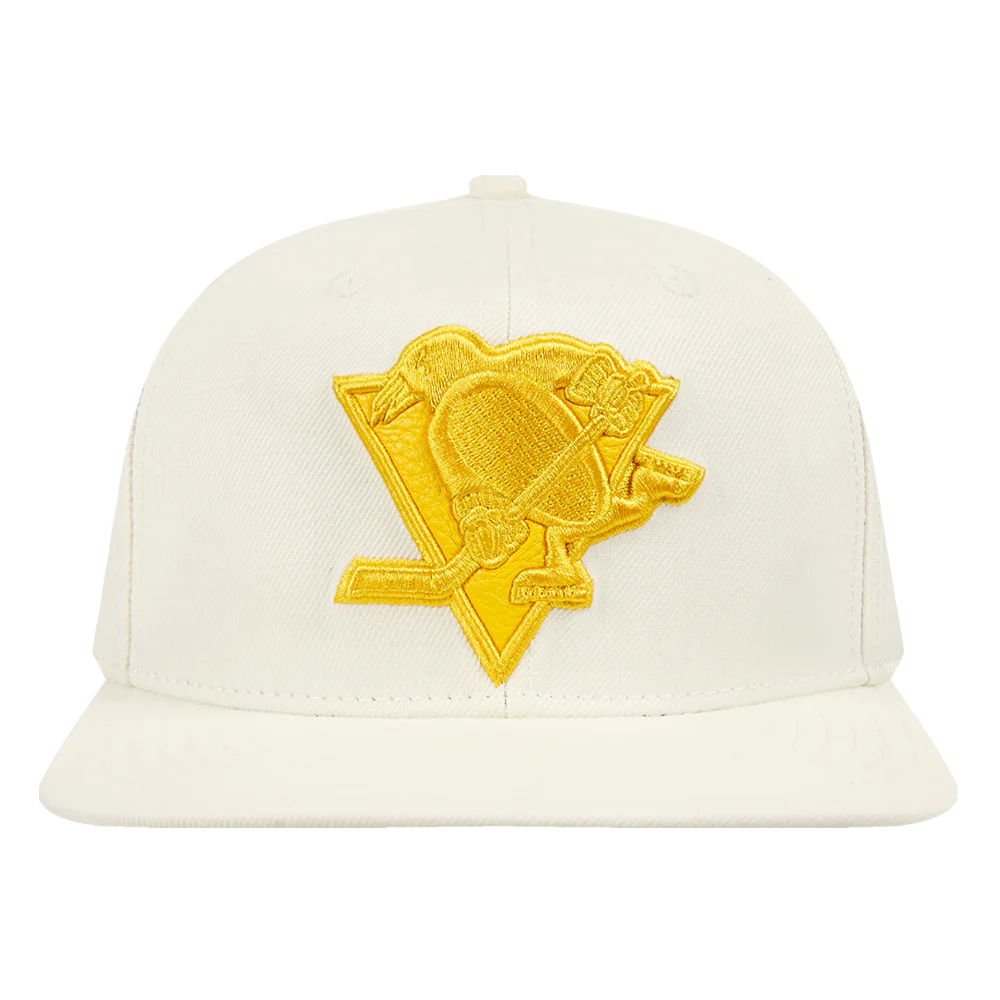 NHL PITTSBURGH PENGUINS TRIPLE TONAL WOOL SNAPBACK HAT (EGGSHELL)