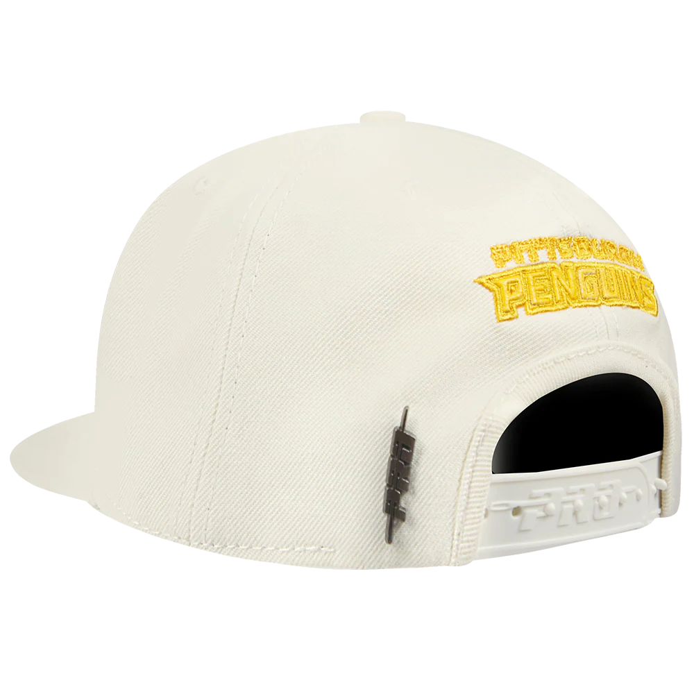 NHL PITTSBURGH PENGUINS TRIPLE TONAL WOOL SNAPBACK HAT (EGGSHELL) - Image 3