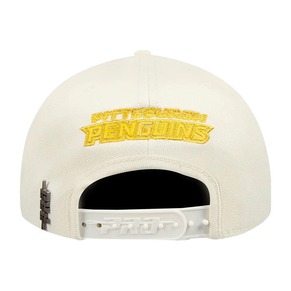 NHL PITTSBURGH PENGUINS TRIPLE TONAL WOOL SNAPBACK HAT (EGGSHELL) - Image 4