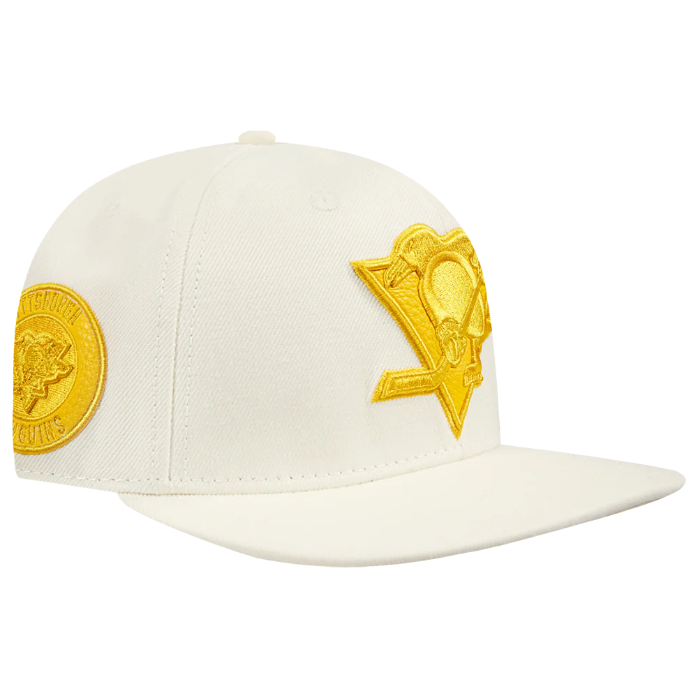 NHL PITTSBURGH PENGUINS TRIPLE TONAL WOOL SNAPBACK HAT (EGGSHELL) - Image 5