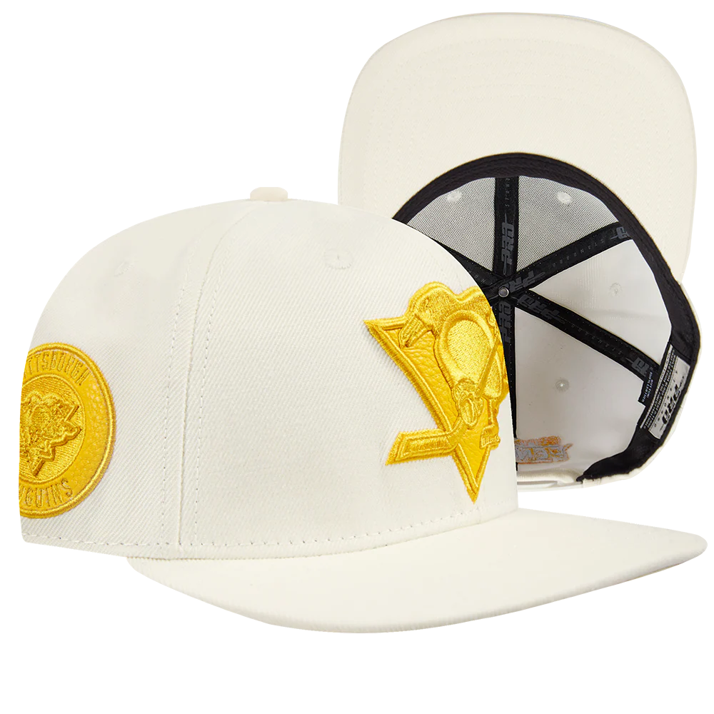 NHL PITTSBURGH PENGUINS TRIPLE TONAL WOOL SNAPBACK HAT (EGGSHELL) - Image 8
