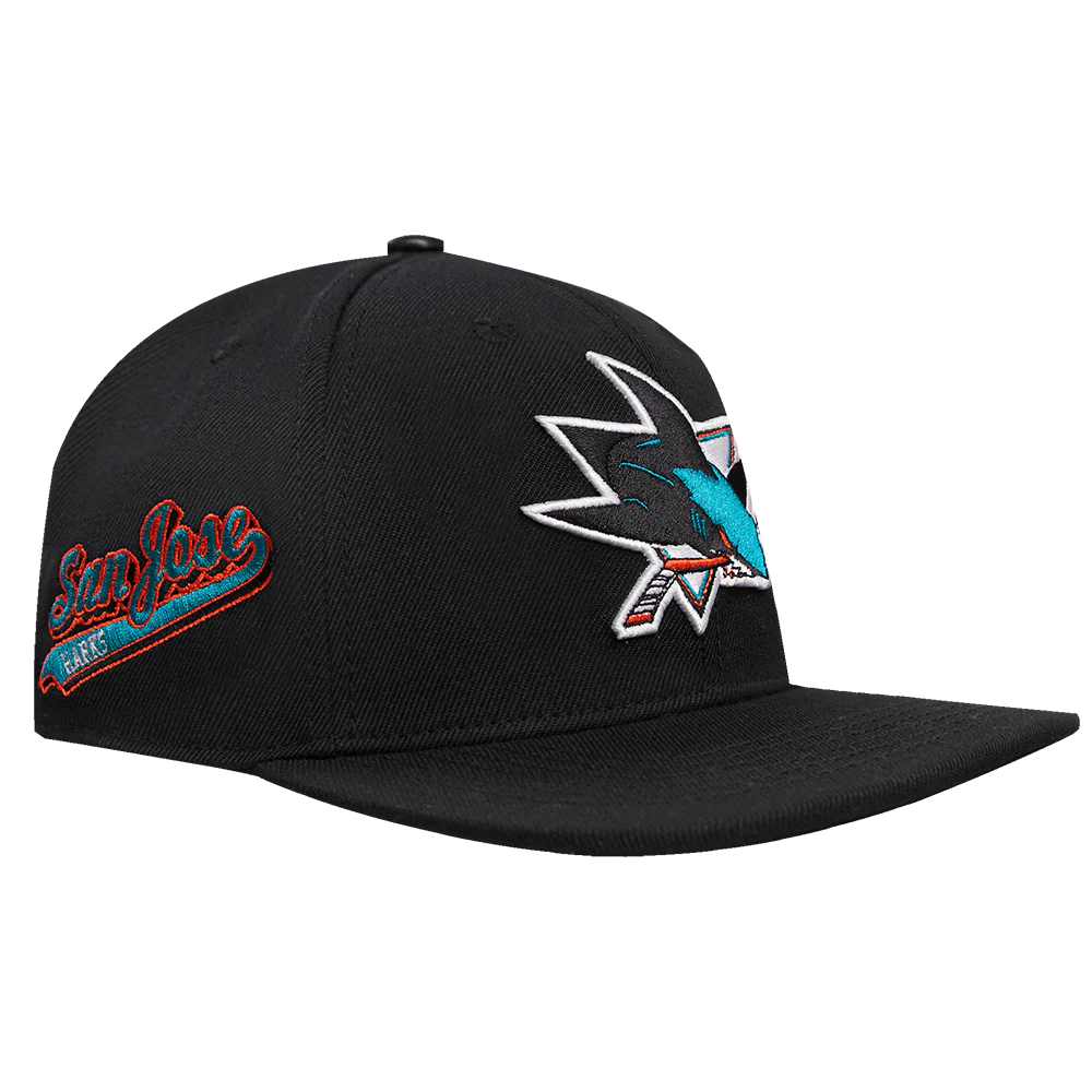 NHL SAN JOSE SHARKS SCRIPT TAIL WOOL SNAPBACK (BLACK) - Image 2