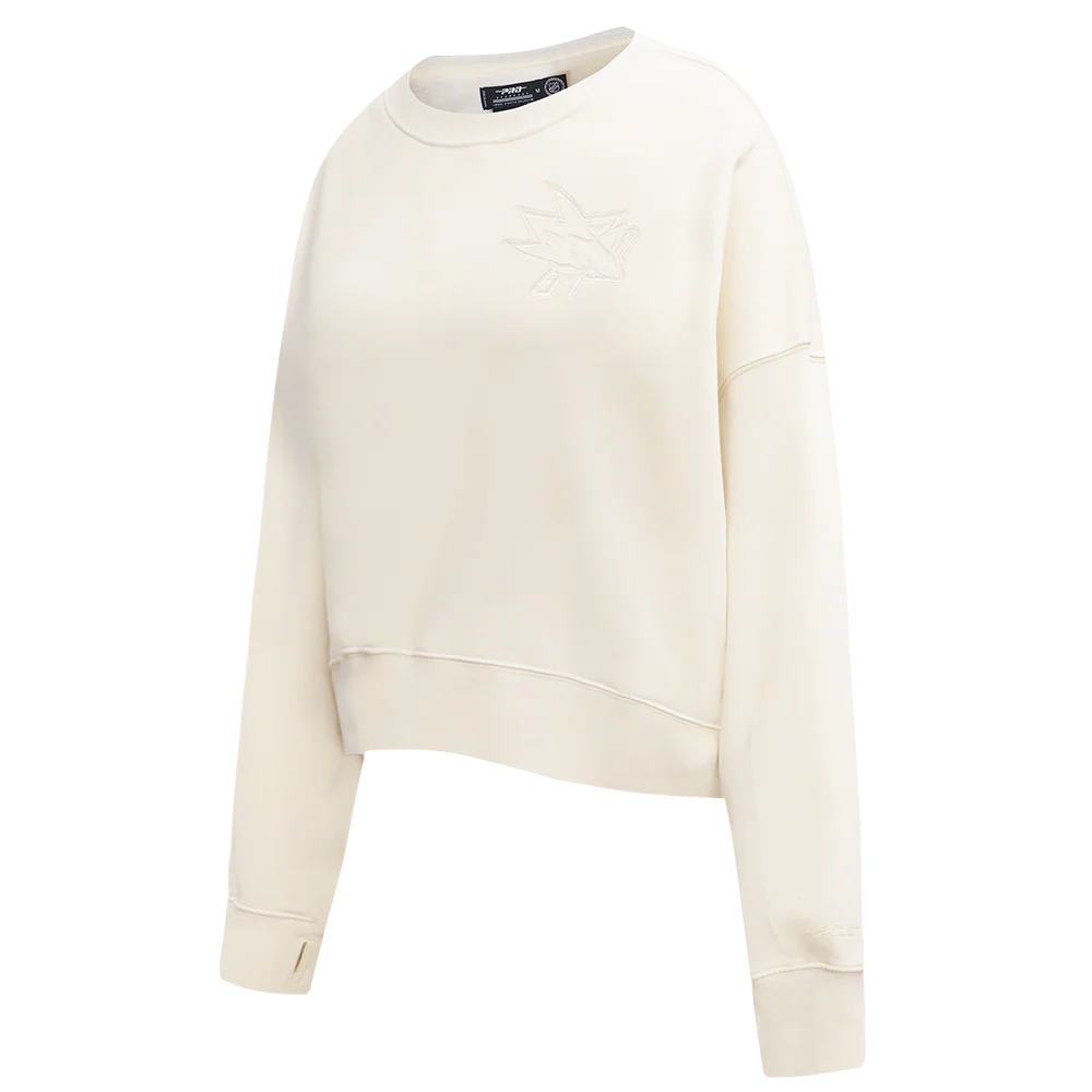 NHL SAN JOSE SHARKS NEUTRAL WOMEN'S CREWNECK (EGGSHELL) - Image 4
