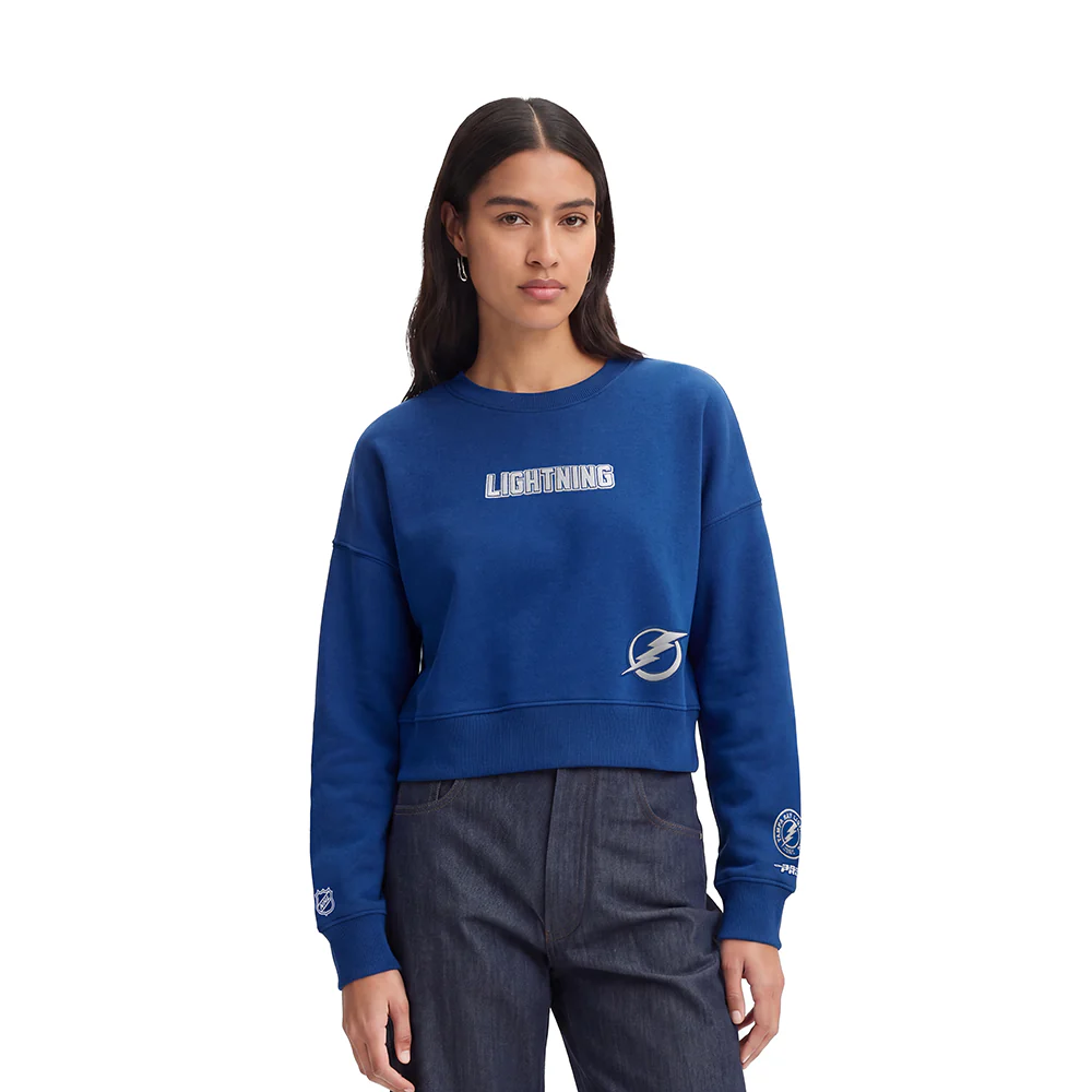 NHL TAMPA BAY LIGHTNING WINGSPAN WOMEN'S FLC CREWNECK (DODGER BLUE) - Image 2
