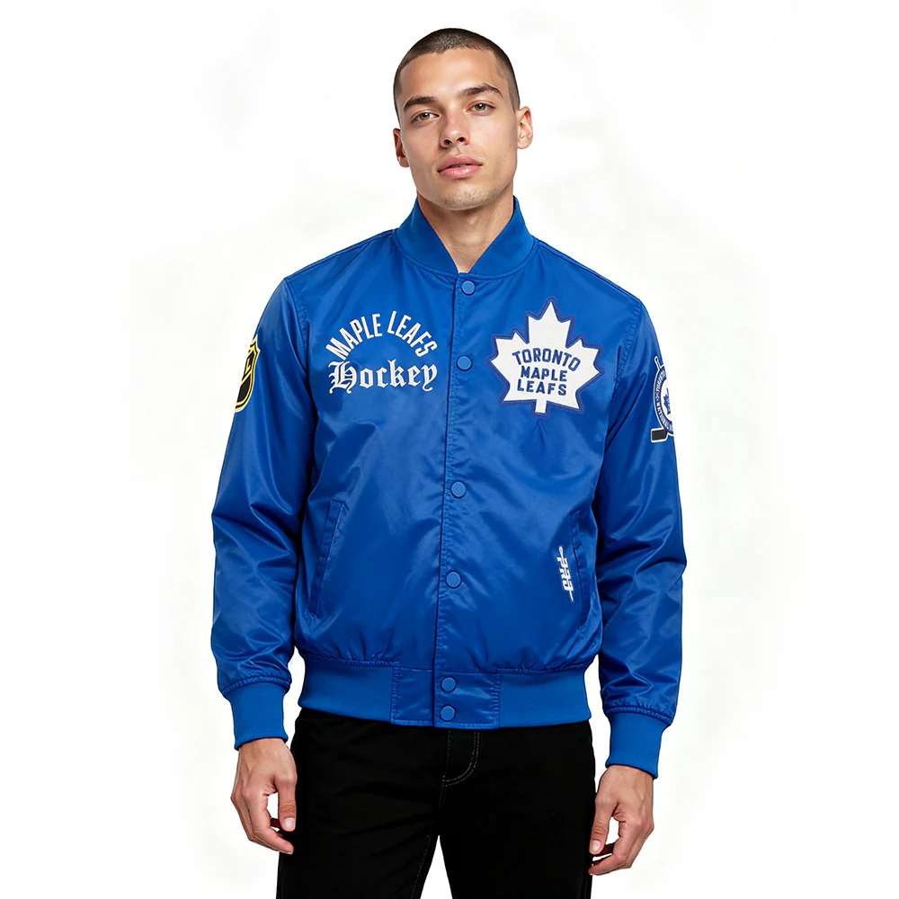 NHL TORONTO MAPLE LEAFS MODERN ORIGINALS MEN'S SATIN JACKET (DODGER BLUE)