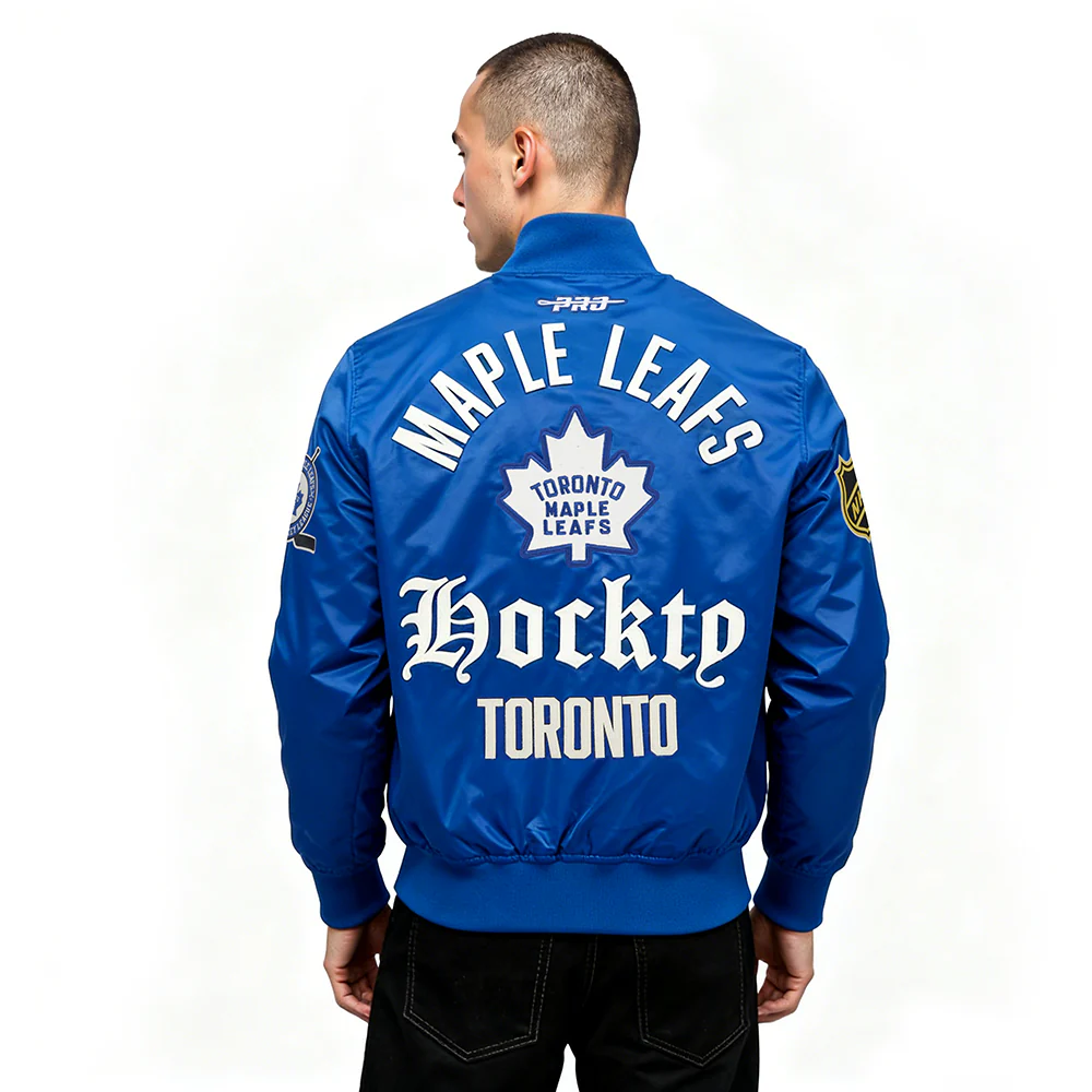 NHL TORONTO MAPLE LEAFS MODERN ORIGINALS MEN'S SATIN JACKET (DODGER BLUE) - Image 2