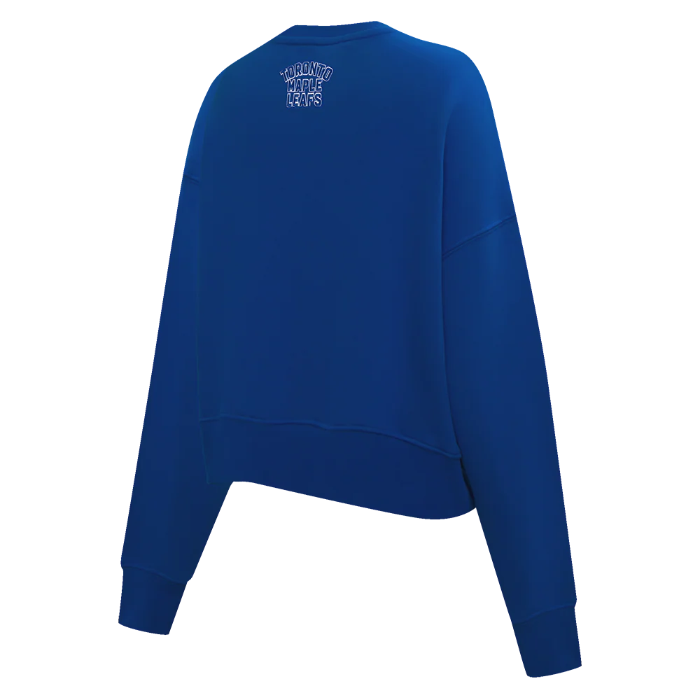NHL TORONTO MAPLE LEAFS CLASSIC WOMEN'S FLC CREWNECK (DODGER BLUE) - Image 4